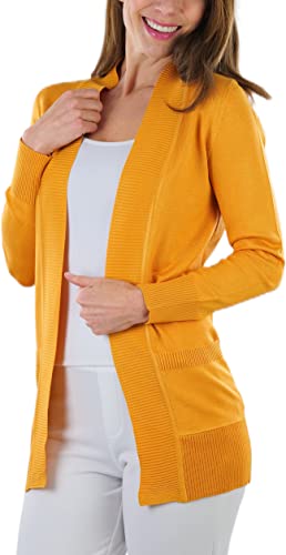 Image of ToBeInStyle Women's Long Sleeve Rib Banded Open Sweater Cardigan