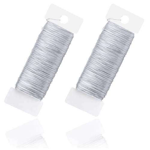 0,35mm x 100m Basteldraht Dünn, 2 Rollen Draht zum Basteln Schmuckdraht...