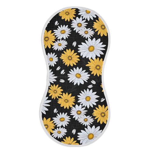1Pc Daisy Flower Burp Cloth,Unisex Large Absorbent Soft Cotton Muslin Burping Cloths for Newborn Boys Girls,11x22in,A110396