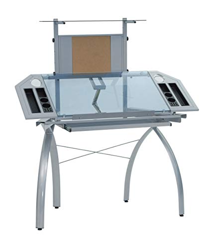 Studio Designs Futura Tower, Silver/Blue Glass #TOP4