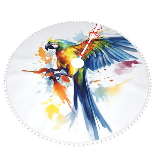 Jupe de sapin perroquet volant tapis de Noël double couche 122 cm