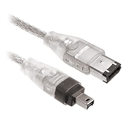 Cavo dati M24 150 cm FireWire IEEE 1394, adattatore a 6 poli, a 4 poli, Mini DV PC, Plug e Play, 6 poli IEEE 1394 su connettore a 4 poli IEEE 1394, lunghezza connettore: 150 cm, colore: nero
