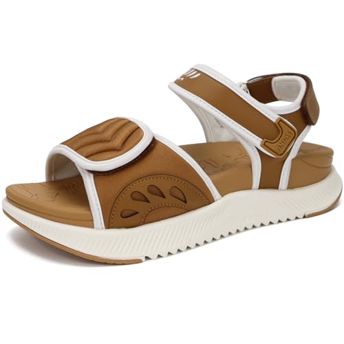 Image of ONCAI Walking Sandals Women,Arch Support Hiking Sandals with Orthotic Outdoor Footbed for Plantar Fasciitis,Water Athletic Platform Sandalias Mujer with 3 Adjustable Strap (US Size 6-12)