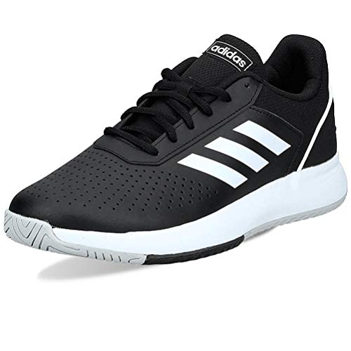 adidas Hombre Courtsmash Tennisschuh, Core Black/Cloud White/Grey, 43 1/3 EU