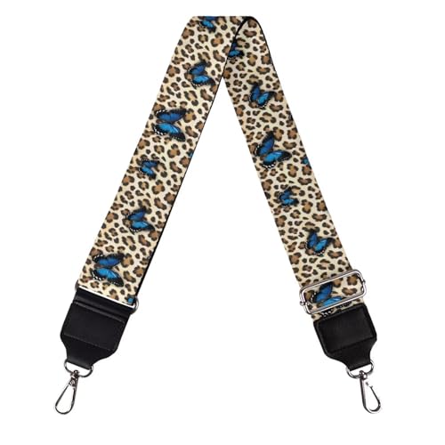 Image of Talayituse Butterfly Leopard Print Shoulder Strap Wide Purse Bag Strap Adjustable Replacement Belt Luggage Crossbody Shoulder Bag Strap for Women Girls