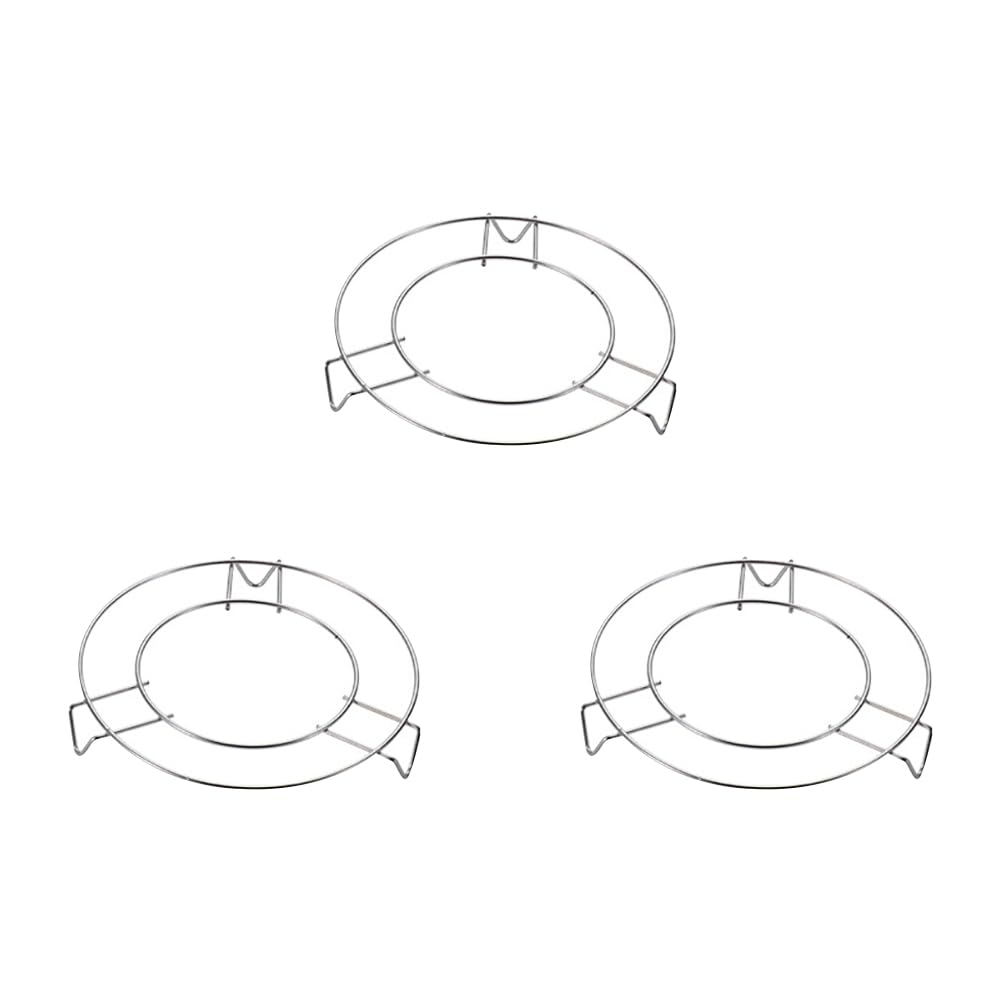 HugeDE 3 Pcs Round Steaming Racks Stainless Steel Steam Baskets Cooking Trivet Rack Holders Pressure Cooker Steam Rack Stands Egg Steamer Racks