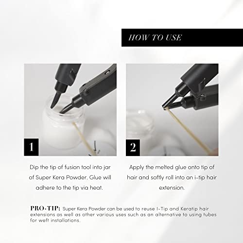 28G Hair Extension Keratin Glue Powder For Hot Fusion, U-Tip, I-Tip, Keratip, Shrinkies Extensions Tool For Re-Tipping Hair Extensions For Reuse And Reinstallation #TOP2
