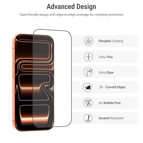 Image of DailyObjects ZeroBubble QwikInstall Screen Protector with Applicator Tray | Compatible with iPhone 17 Pro Max