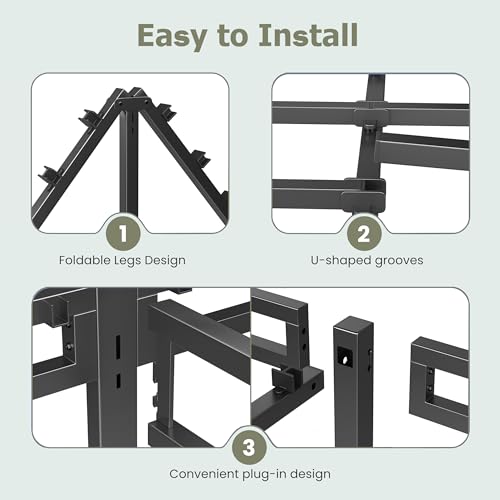 NKZ Full Size Bed Frame 16 Inch, Metal Bed Frame & Box Spring 2 in 1 Platform with Round Corner Legs, 4000lbs Weight Capacity Reinforced Metal Frame, Headboard Hole, Noise-Free, Easy Assembly by NKZ - Used condition - Image 8