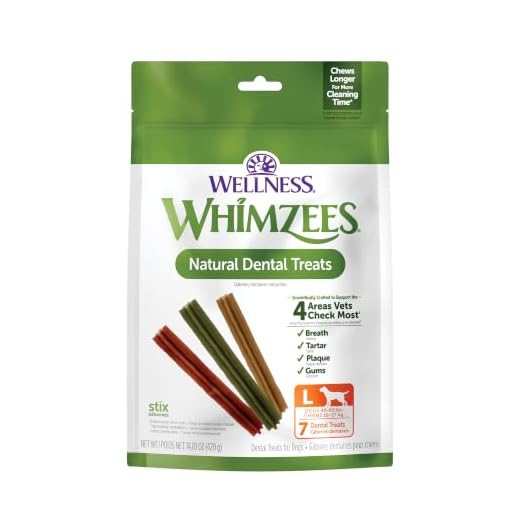 Whimzees Wellness Stix Dog Dental Treats, Large Size Stick, (7 Count)