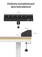 Mehrfachsteckdose Schreibtisch mit USB 30W, Verlängerungskabel 10M, Schwarz – Ansicht 7
