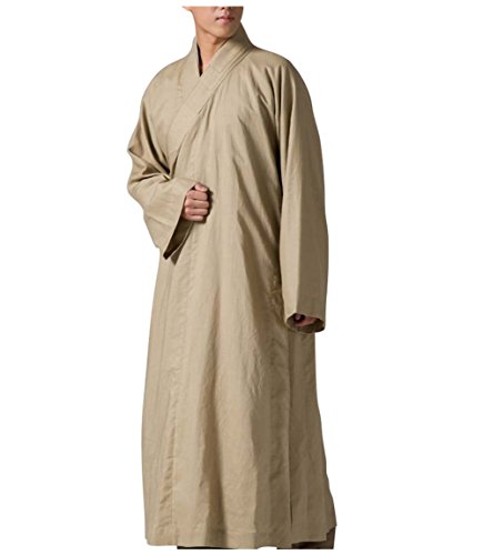 ZanYing Buddhist Monk Robe Meditation Religion Gown Linen Flax