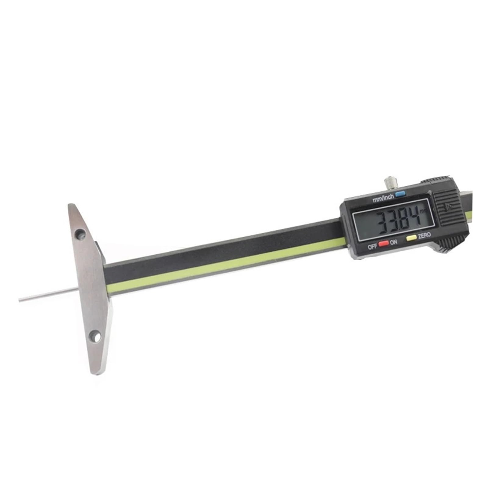 Medidor De Profundidad Digital De 0-50/100/150/200mm Con Varilla Delgada Medidor Electrónico De Profundidad De La Banda De Rodadura Del Neumático Con Calibrador De Varilla Delgada Preciso(0-200MM)