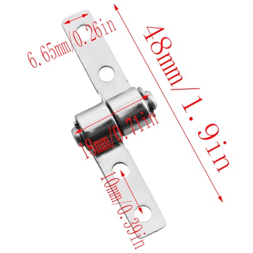 LQ Industrial 2PCS 48x18x1.5mm Hardware Hinge Silver Metal Damper 360 Degree Left Torque Pivot Hinge Suitable for Laptop and Tablet PC and LCD Monitor Mounting and Positioning - Thumbnail 2