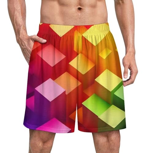 Mens Soft Pajama Shorts, Breathable Comfy Lounge Shorts Elastic Sleep Bottoms Pjs Pants