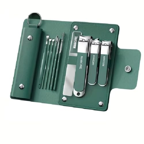 Image of DAINTY DEN 10 IN 1 Stainless Steel Professional Manicure Set Nail Cutter For Women Nail Scissors Luxury Grooming Kit Manicure Pedicure Kit For Women(10 IN 1)