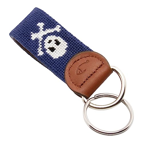 Image of Leather Hand-Stitched Needlepoint Key Fob or Key Chain