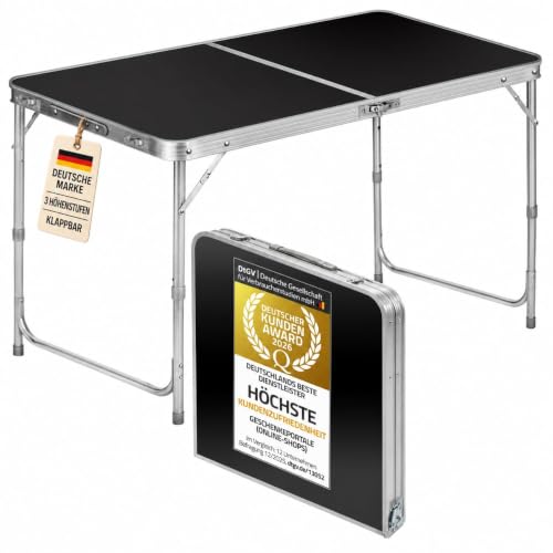 Alu Klapptisch Campingtisch klappbar 120x60 cm - Multifunktionstisch, weiß – Ansicht 1