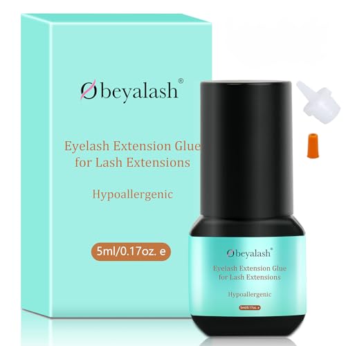 pegamento pestañas pelo a pelo 19 Black Pegamento PestañAs Pelo a Pelo 5ml Extensiones De PestañAs Pegamento De Eyelashes Waterproof Lash Adhesive 6-7weeks Retention for Salon by Obeyalash