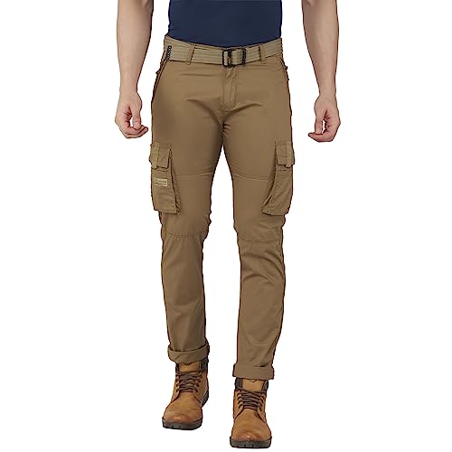 Image of BEEVEE Mens Solid Fixed Waist Cargo with Belt.