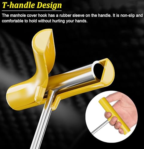 Clés de levage en acier durable pour couvercles de canalisations extérieures et puits - 3