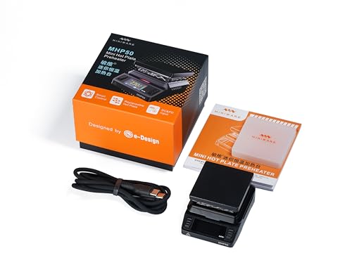 Charmgle Mini Hot Plate Preheater Soldering Station MHP50 Portable Smart Constant 100-350°C Heater Platform 50mm Heating Area Original Welding Tool (MHP50-BS50)