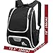 Hsmihair Baseball Bag - Baseball Backpack Holder for Baseball, Large Main Compartment,T-Ball & Softball Equipment & Gear for Youth and Adults,Holds Bats, Helmet, Gloves (Black)