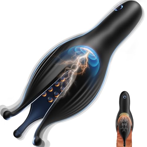 Tagnaff Penis Vibrator Masturbieren für Männer, 360° Verbessern Wickelstimulation Klitoris Eichelvibrator Sex Spielzeug für die Männer Paare, 10 Modi Masturbator Vibratoren Sex Sexspielzeug