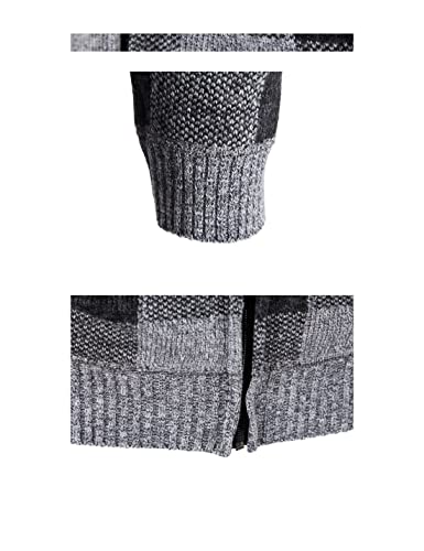 Image of Kinkia Men's Zip Up Hoodies Casual Long Sleeve Full Zipper Sherpa Fleece Lined Knit Cardigan Sweater Jacket with Pockets