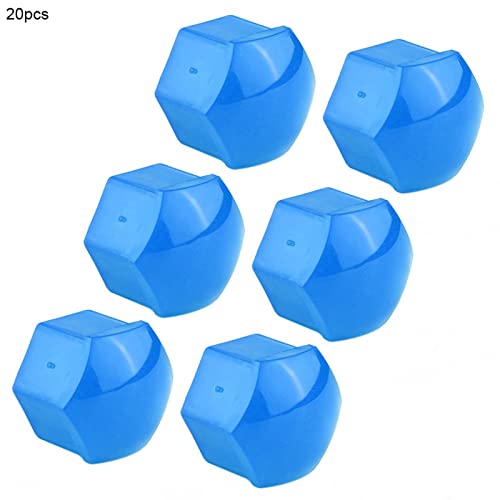 Image of 19mm Wheel Nut Covers (20-Pack) - Hub Screw Caps for Car Rims, Rust Prevention, Decorative Auto Accessories in Blue