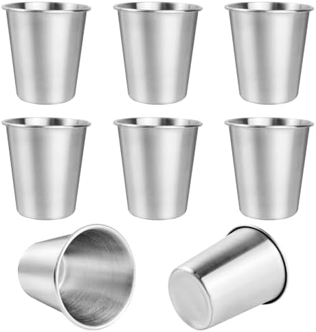 TOATELU Edelstahlbecher 8er Set - 260ml Campingbecher Stapelbar Bruchsicher