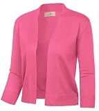 GRACE KARIN Women's 3/4 Sleeve Knit Cropped Cardigan Sweaters Open Front Shrugs Bolero Summer Cardig