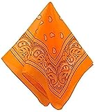 Amscan Paisley Bandana, 20' x 20', Neon Orange
