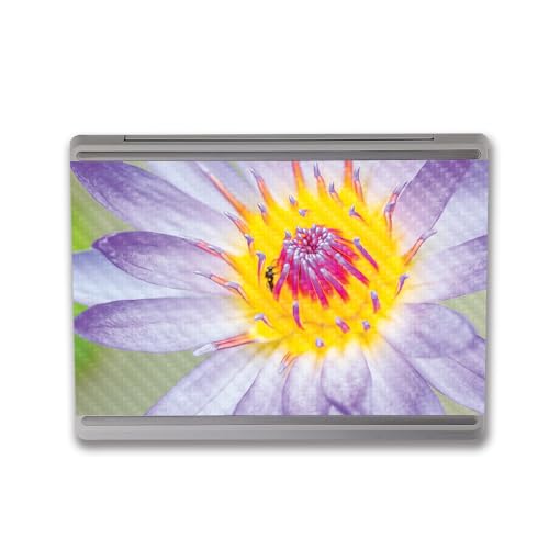 Image of MightySkins Carbon Fiber Skin Compatible with Microsoft Surface Laptop Go 3 (2023) Full Wrap Kit - Lotus Flower | Protective, Durable Textured Carbon Fiber Finish | Made in The USA