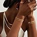 Aurevella Adjustable 14K Gold-Plated Women's Chain Bracelets, Bohemian Minimalist Fashion Layered Cuban Paper Clip Chain, Jewelry Gifts
