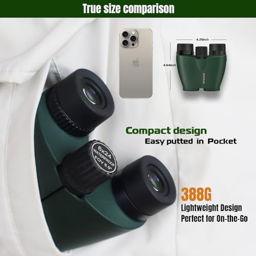 Binoculares compactos 6x24 impermeables y resistentes a niebla miniatura 6