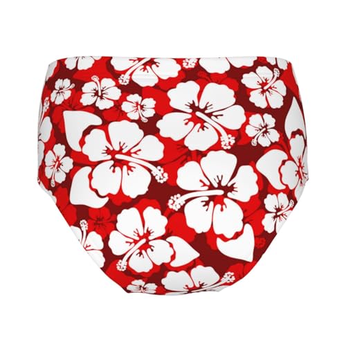 Hawaiian Red Hibiscus Girls' Underwear Soft Cotton Little Girls Panties Comfort Briefs2