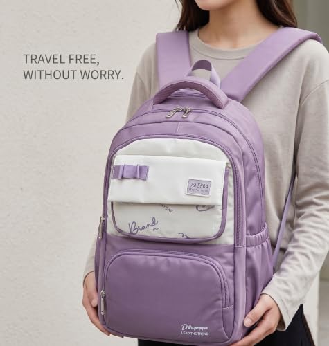 Image of ADSON kawaii Girls Travel School Bag|Backpack Of Large Capacity Aesthetic Stylish Girls Korean Laptop Bag Rucksack for School |College Bags Cute Bookbag for Teens Water Resistance 18 Inches