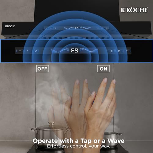 Image of KOCHE STARK 60 BLDC Chimney for Kitchen 60cm | 1500 m /hr Powerful Suction | Gesture & Touch Control | Auto Clean Filterless | 9+1 Turbo Speeds | Low Noise | 12 Years Warranty