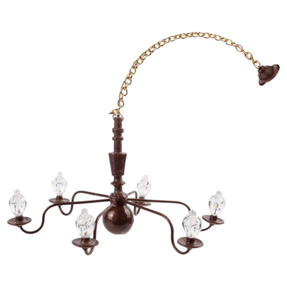 Yardwe Moss Ornament Lamp Miniature Ceiling Light 1/12 Scale Dollhouse Lighting Accessory Battery Operated Tiny Lamp for Diorama Decoration