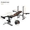 5 in 1 Weight Bench for Arm Leg Back Abs Pectoral Muscle, Backrest Angle Adjustable, Bench Press Set with Barbell Rack Max Weight Bearing 600Lbs