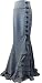 (XS-P28) Rainy Night in London - Black and Gray Victorian Gothic Ruffle Steampunk Vintage Style Skirt