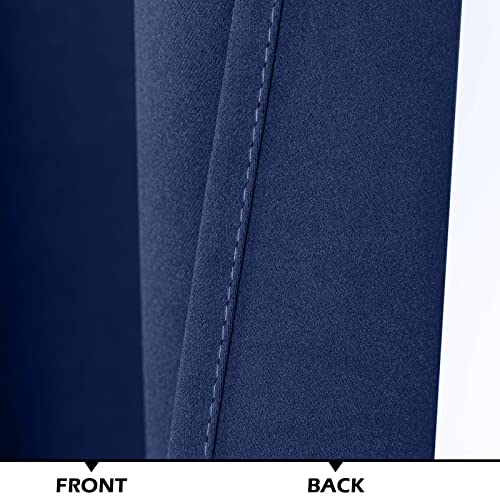 MYSKY HOME Sliding Door Curtains for Living Room, Grommet Blackout Curtain for Bedroom, Patio Thick Vertical Blinds Privacy Thermal Insulated Room Divider Curtains, 1 Panel, 100 x 84 Inch, Navy