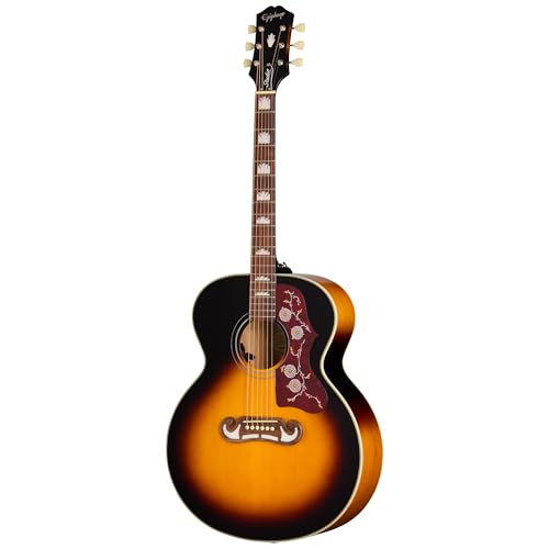 Epiphone J-200 Studio Jumbo Acoustic Electric, Vintage Sunburst with Bag