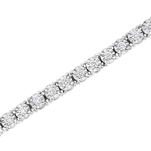 1/2 to 3 Carat Weight .925 Sterling Silver Lab Grown Diamond Tennis Bracelet - 7.25"4