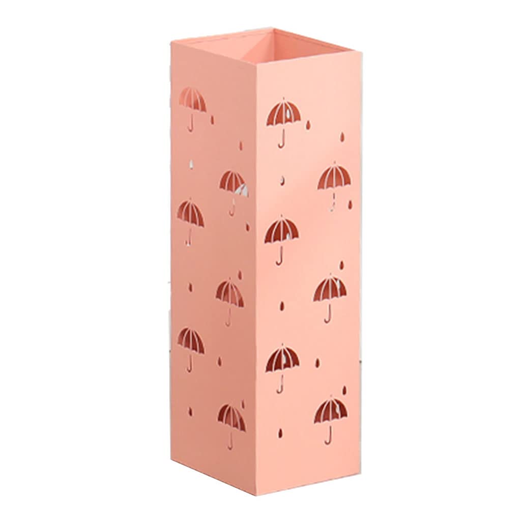 Porte-parapluie carré en métal 15x15x50 cm avec design ajouré