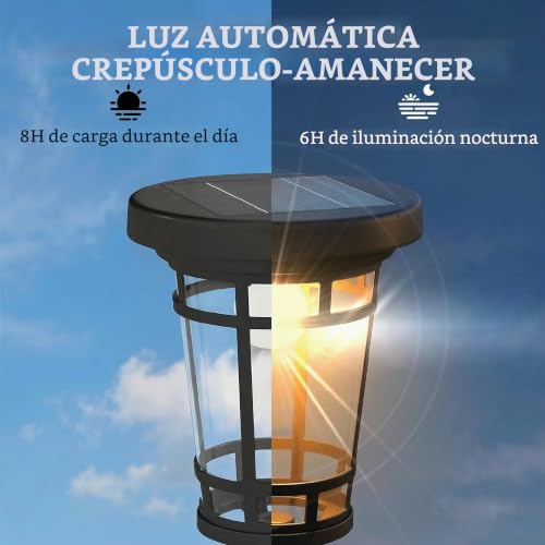 Farol solar de pie con sensor de luz e intensidad regulable 3