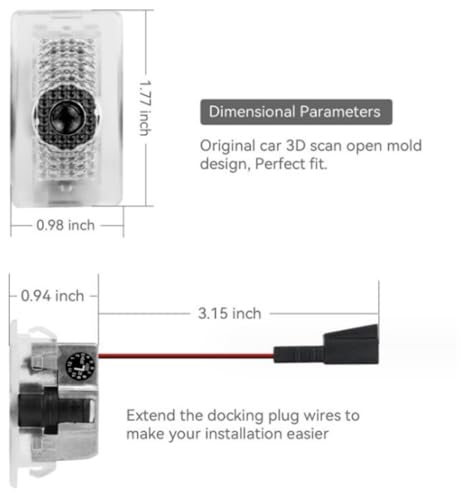 YYXSYY 4 Pcs Logo Light Car Door Lights Ghost Shadow Ultra-Bright Welcome Light Compatible with Model 3 S Y X Accessories Logo Projector Puddle Lights