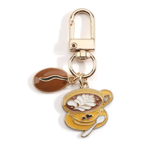 MUCOOS Porta-chaves com pingente de grão de café, presente para colegas, presente para amigos, amantes de café