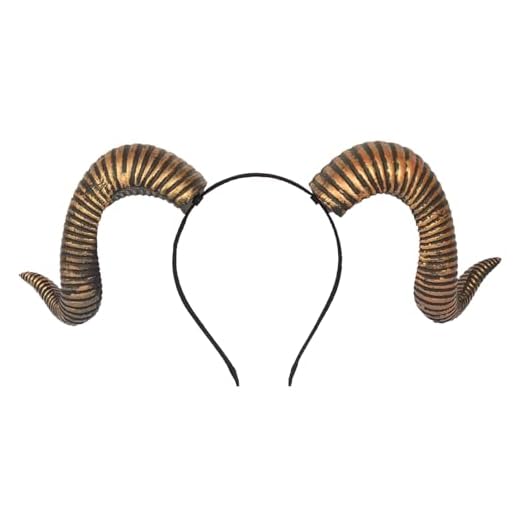 KOGOGO Sheep Horn Headhand Cosplay Headwear Halloween Costume Brown